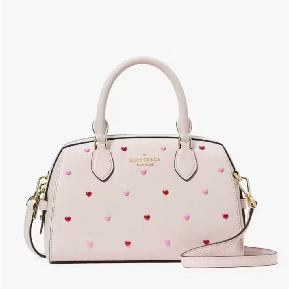 Kate Spade Pink Crossbody Bag with Heart Accents